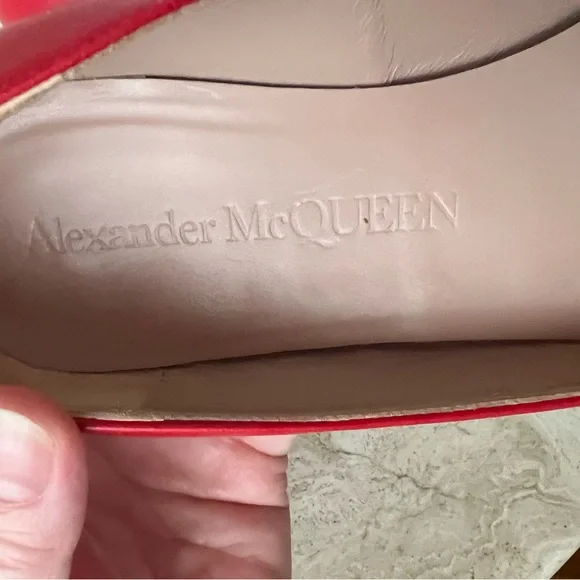 Alexander McQueen gold skull, red / Orange ballerina flat shoes 36 used